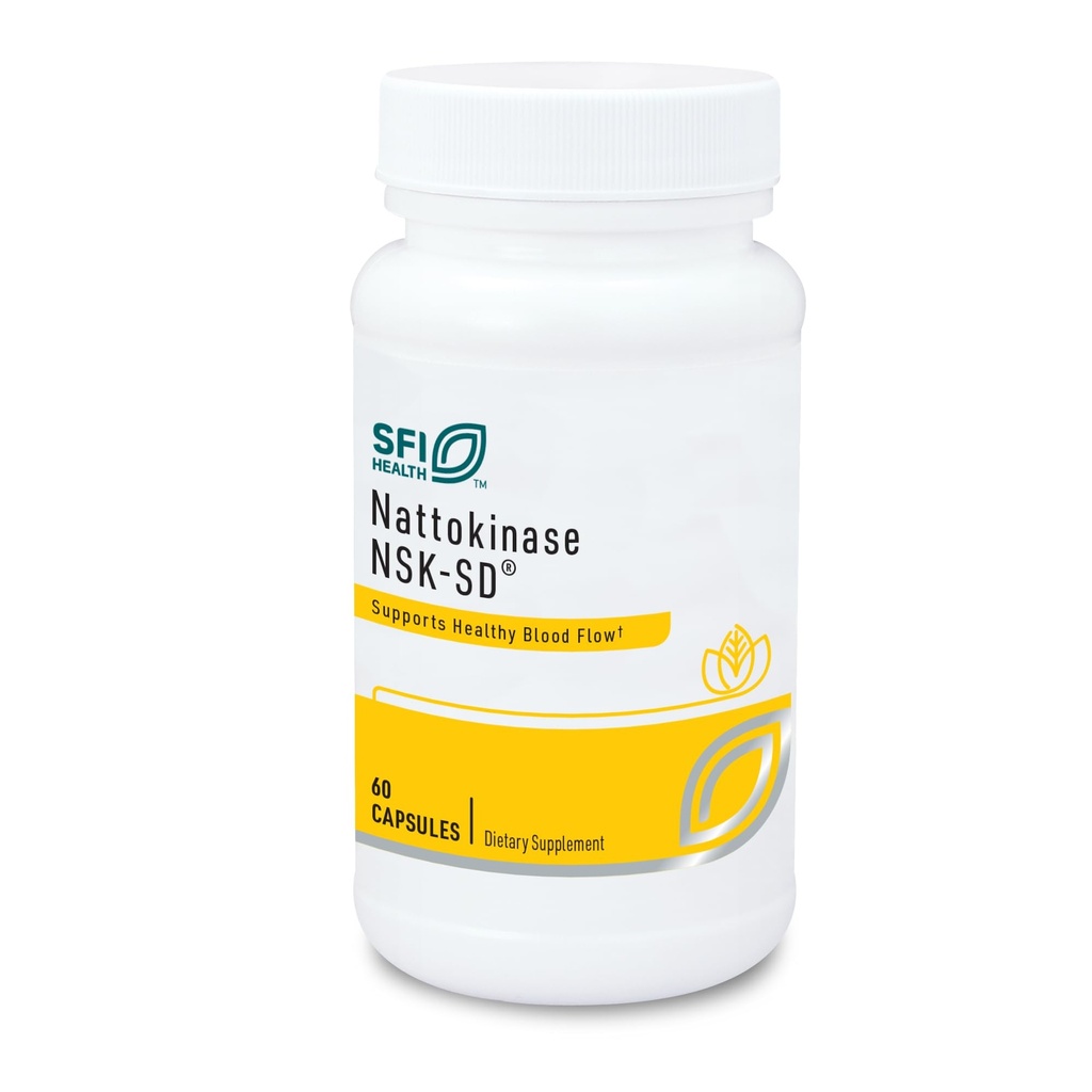 Klaire Labs SFI Health Nattokinase NSK-SD - Πρωτολυτικό Ένζυμο για Καρδιαγγειακή Υποστήριξη, Γαλακτοκομικά & Χωρίς Γλουτένη (60 Κάψουλες)