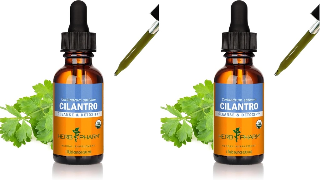 Herb Pharm Certified Organic Cilantro Extract for Cleansing and Detoxification Support - 1 Ουγγιά (πακέτο του 2)