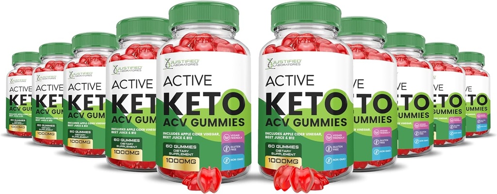 (10 Pack) Ενεργό Keto ACV Gummies Advanced Formula 1000MG ActiveKeto Keto Gummies Apple Cider Vinegar Formulated with Ρόδι σε σκόνη χυμού τεύτλων B12 Vegan Non GMO 600 Gummys