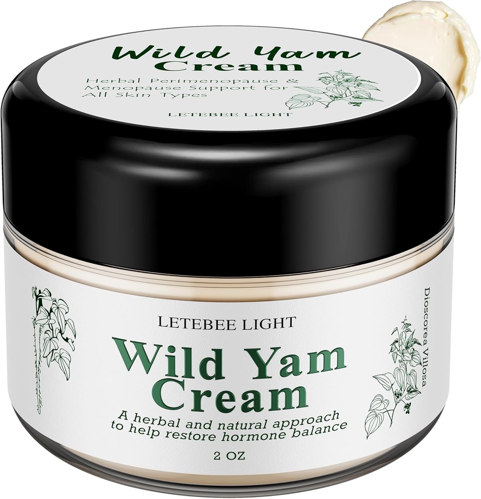 Wild Yam Κρέμα για την ισορροπία ορμονών: Φυσική φόρμουλα για ζεστό φλας νυκτερινές ιδρώσεις - Οιστρογόνα Προγεστερόνη Δωρεάν 2 OZ