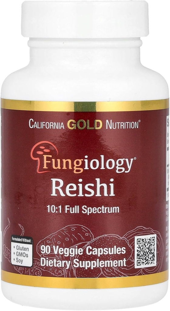 California Gold Nutrition Reishi (Ganoderma clearityum), Full Spectrum, Certified Organic, 90 κάψουλες Veggie (600 mg ανά κάψουλα Veggie)