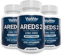 AREDS 2 Zinc Free White Eye Vitamins - Zeaxanthin Plus Lutein Macular Eye Vitamins - Soy-Free - Zinc and Copper Free Macular Health Formula - Pack of 3