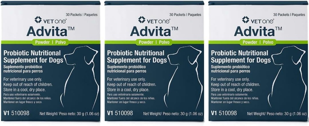 Vet One Advita Probiotic συμπλήρωμα διατροφής για σκύλους (3 κουτιά, 90 πακέτα)