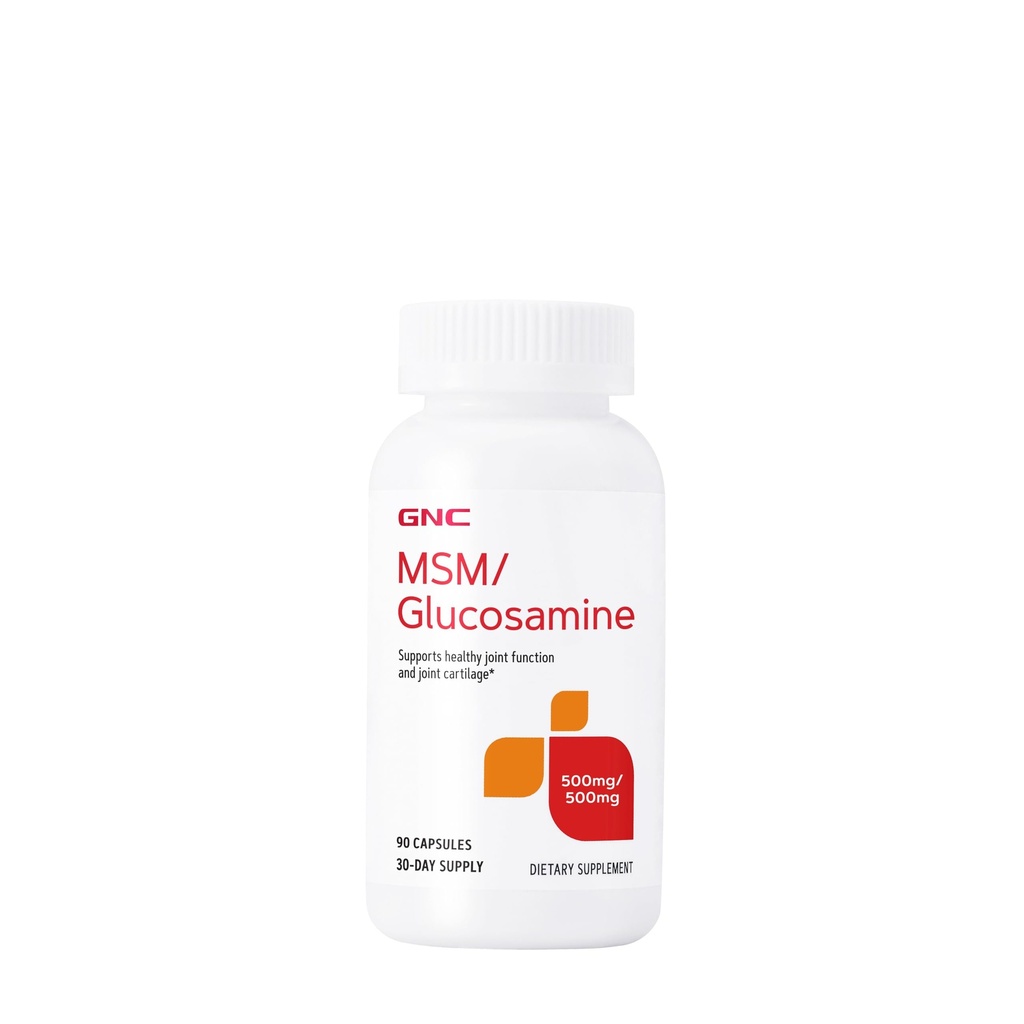 GNC MSM Glucosamine 500mg συμπλήρωμα, υποστηρίζει υγιή κοινή λειτουργία, υποστηρίζει υγιή κοινά Cartilage, 30 εξυπηρετούν
