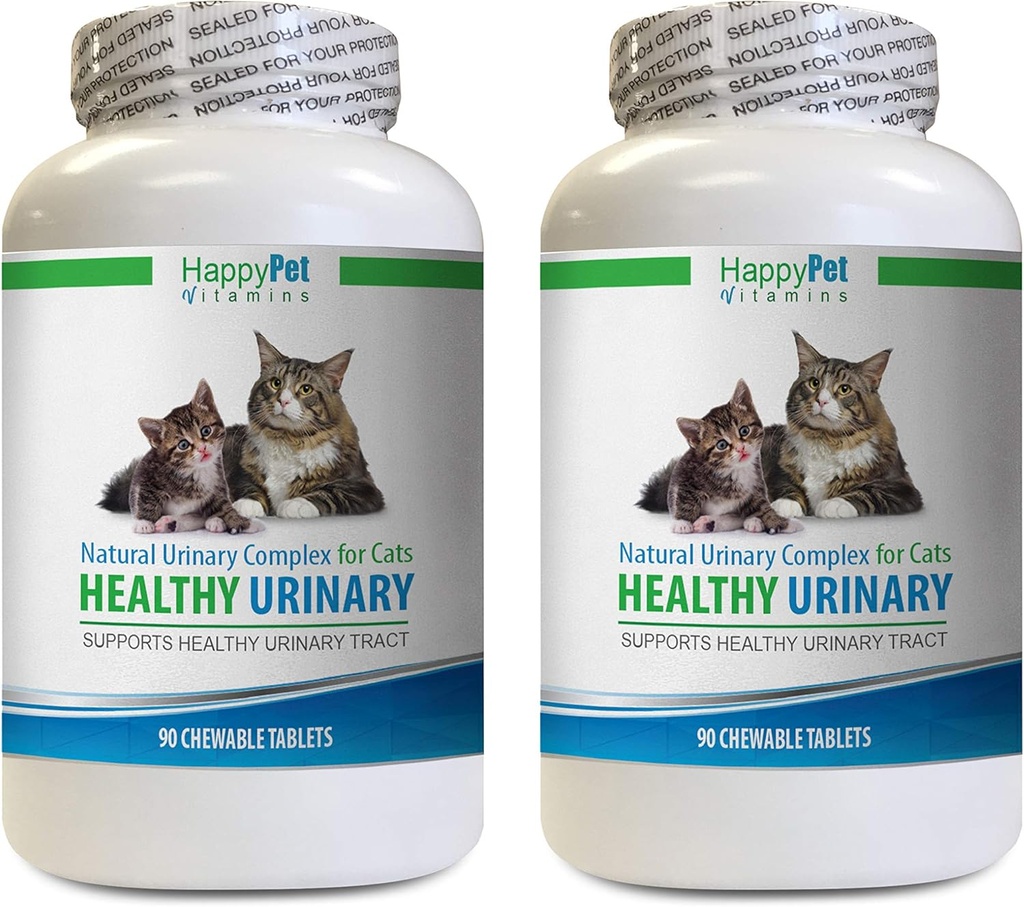 Cat Ακράτεια Συμπληρώματα - CAT Healthy Urinary Complex - UTI Solution - Φυσική Φόρμουλα - γάτα Cranberry Powder - 2 Φιάλες (180 δισκία)