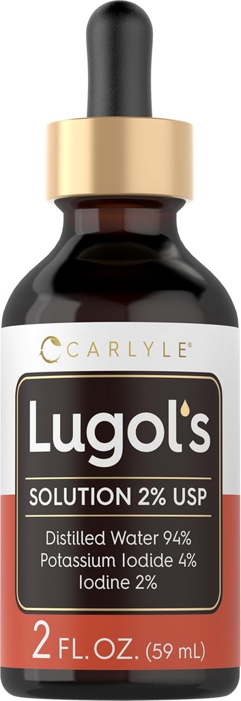 Carlyle Lugols Iodine 2 Percent 2 fl oz | Potassium Iodide and Iodine Solution 2% Liquid Drops