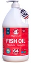 Fish Oil for Dogs - Healthy Skin & Coat, Salmon, Pollock, Όλα τα φυσικά συμπλήρωμα για κατοικίδια ζώα, Iching Αλλεργία & Φλεγμονή Άμυνας, Omega 3 EPA DHA, Εγκέφαλος & Καρδιά Υγεία, 64 oz