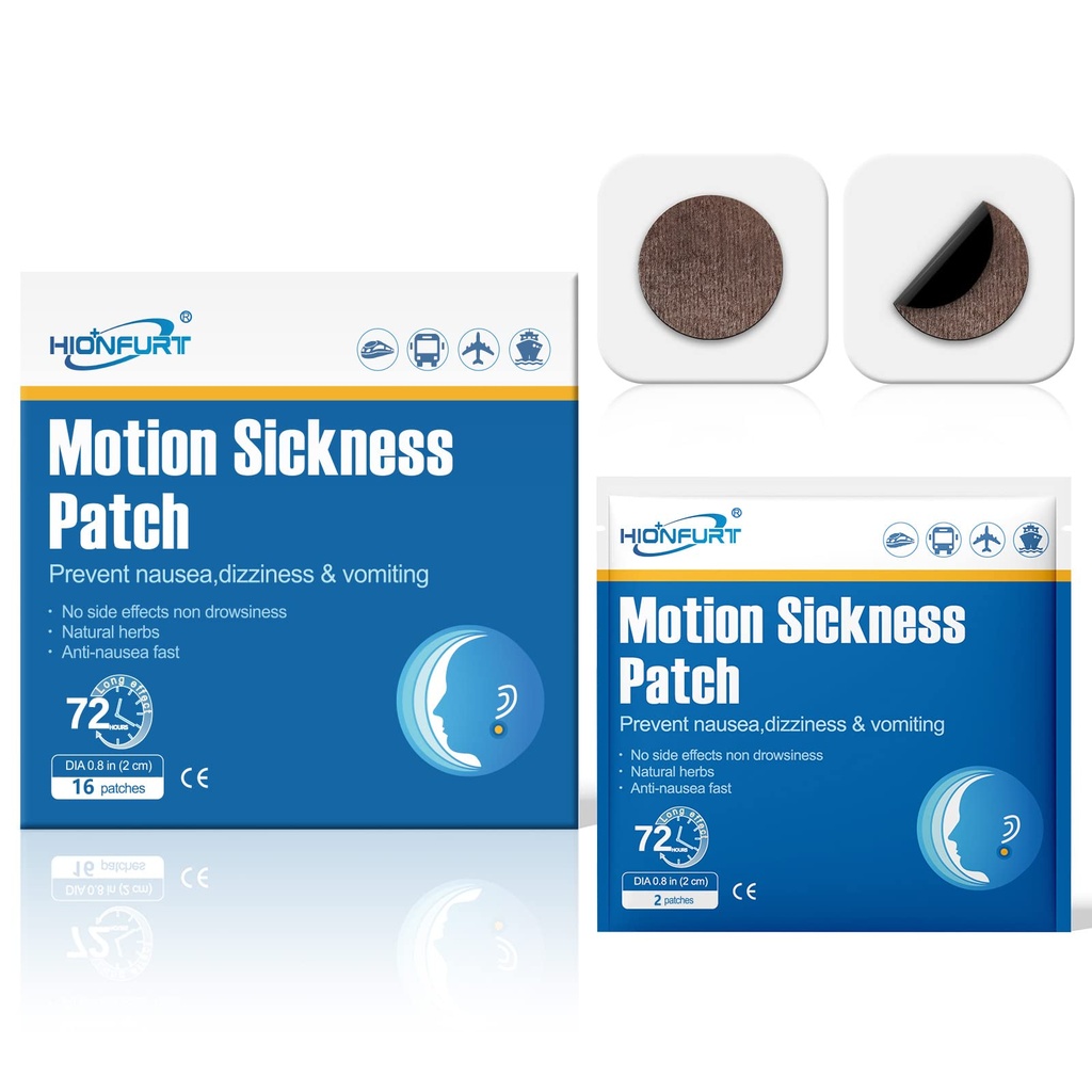 16ct Motion Sickness Patches – Sea Sickness Patches for Cruise, Car, Airplane, and Other Travel – Μη Νυσταγμένος, Αποτελεσματικός, Διαρκεί 72 ώρες