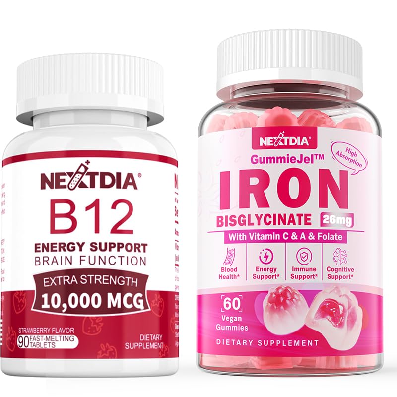 Iron Filled Gummies 26mg+ Βιταμίνη B12, Methylcobalamin 10000 mcg Tabletισκία