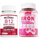 Nextdia Iron Filled Gummies 26mg+ Vitamin B12, Methylcobalamin 10000 mcg Tablets