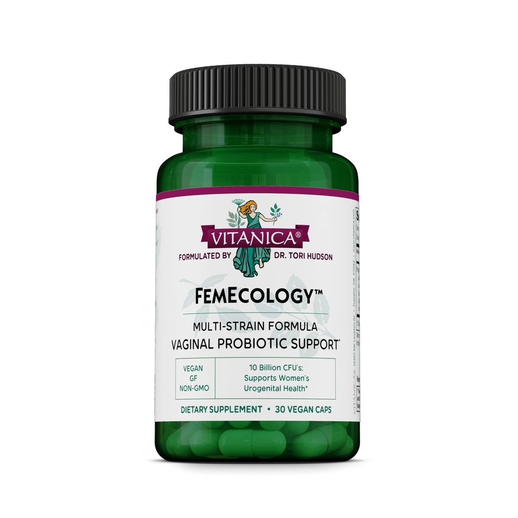 Vitanica FemEcology - Vaginal Microflora Health Support with Probiotics Including L. Reuteri, L. Salivarius, & L. Rhamnosus - Supplement with Lactobacillus Acidophilus - Vegan - 30 Capsules