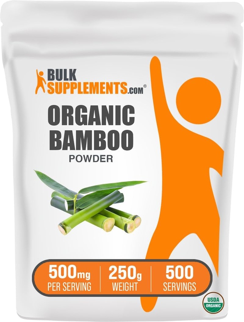 BulkSupplies.com Βιολογική σκόνη μπαμπού - Συμπληρώματα σιλικόνης, συμπλήρωμα μπαμπού - Χωρίς γλουτένη, 500mg ανά υπηρεσία, 250g (8,8 oz) (πακέτο του 1)