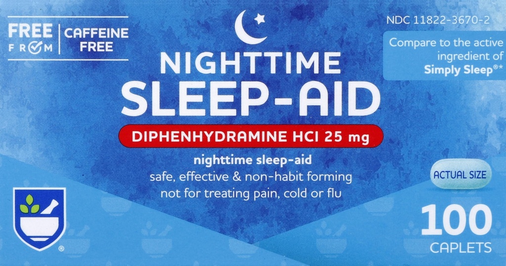Βοήθεια για τη Νύχτα Βοήθεια για τον Ύπνο Diphenhydramine HCI 25 mg, 100 Mini Caplets 