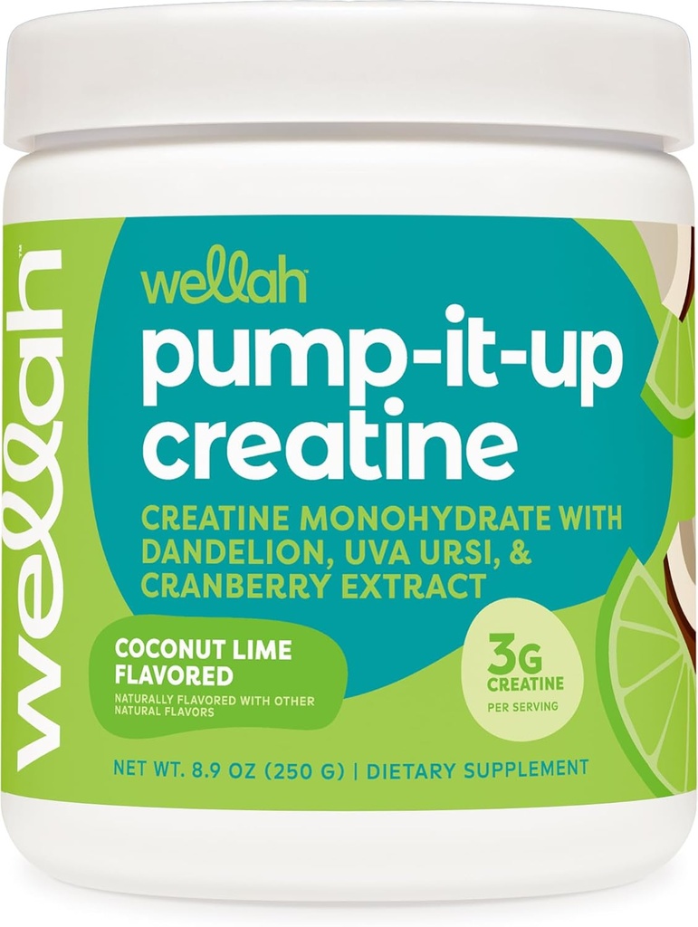 Wellah Creatine for Women (50 Servings, Coconut Lime) - Κρεατίνη Μονοένυδρη με Dandelion & Cranberry Extract