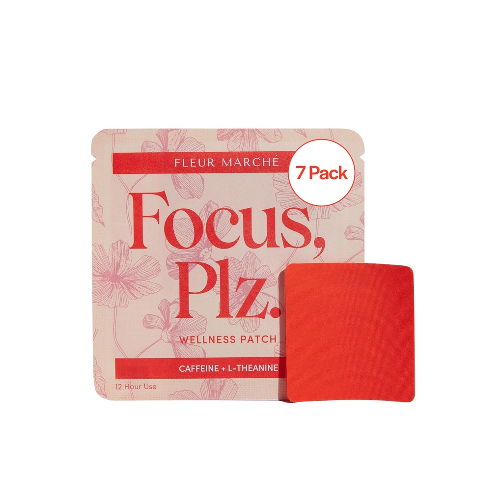 Fleur Marche Focus, Plz. Botanical Patch - Brain Booting Focus Patch with Caffeine, Lion's Mane and Other Powerful Nootropics - Εξαιρετικά Βιοδιαθέσιμη Wellness - 7 Patches