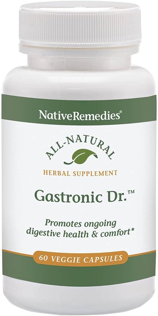Native Remedies Gastronic Dr. - All Natural Herbal Supplement for Healthy Digestion and Comfort After Meals - Προάγει ένα υγιές στομάχι Lining και ισορροπημένα επίπεδα στομάχου - 60 Veggie Caps