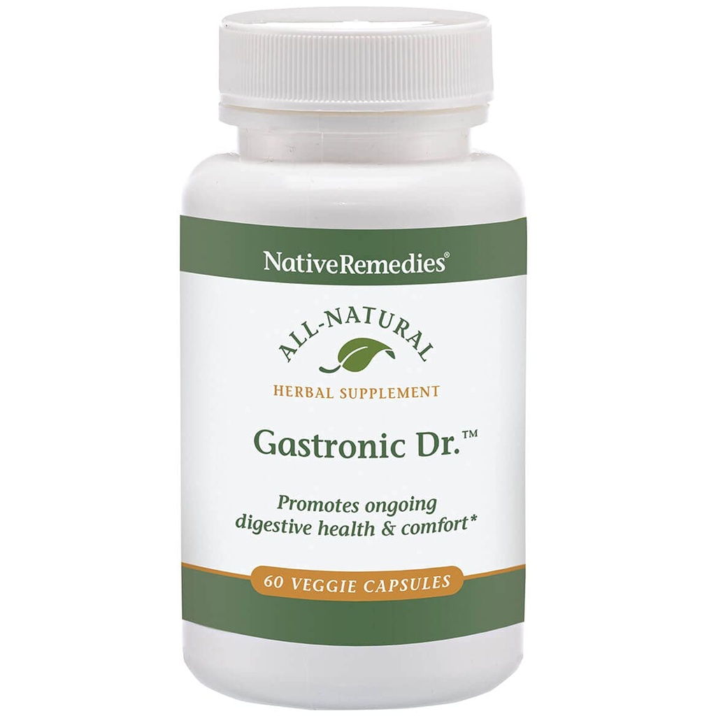 Native Remedies Gastronic Dr. - All Natural Herbal Supplement for Healthy Digestion and Comfort After Meals - Προάγει ένα υγιές στομάχι Lining και ισορροπημένα επίπεδα στομάχου - 60 Veggie Caps