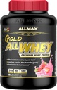 ALLMAX Διατροφή - Gold ALLWHEY Protein Powder, Whey Protein Blend για τη δύναμη και τους μυς κέρδη, μετά την αποκατάσταση προπόνηση, χωρίς γλουτένη, 24 γραμμάρια πρωτεΐνης, Φράουλα, 5 λίρες