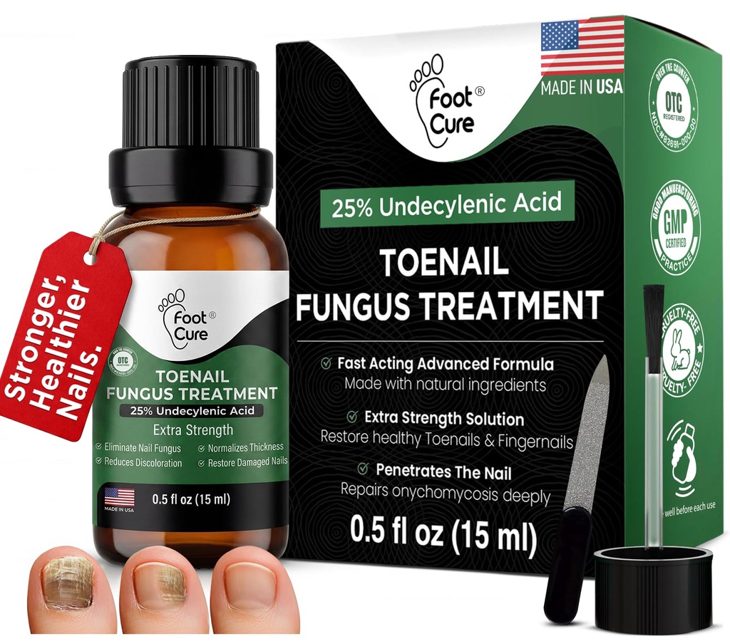 FOOT CURE Toenail Fungus Θεραπεία για τα νύχια, Επισκευή νυχιών, Αποσκληρυντής toenail, Κίτρινη θεραπεία toenail, Ενήλικα νύχια και foot Fungus Θεραπεία Επιπλέον δύναμη (πακέτο του 1)