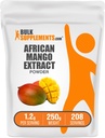BulkSupplies.com African Mango Extract Powder - Irvingia Gabonensis, African Mango Powder - Χωρίς γλουτένη, 1,2g ανά Σερβίρισμα, 250g (8,8 oz) (πακέτο του 1)