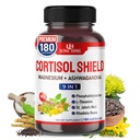 CORTISOL Shield 9-σε-1 -Magnesium + Ashwagandha με Phosphatidylserine, L-Theanine, St. John's Wort, Rhodiola Rosea - Relaxation Support, Hormone Balance - USA Made (180 Count (Pack of 1))