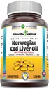 Amazing Omega Norwegian Cod Liver Oil 1250 Mg Softgels Supplement | Omega-3, EPA, DHA, Vitamin A, Vitamin D & Vitamin E (Orange | 250 Count)