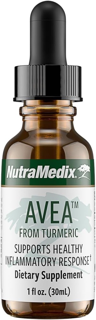 NutraMedix Avea Turmeric Extract - Υγρή Κουρκουμάς συμπλήρωμα για το στρες, Mood Υποστήριξη & Προώθηση μιας Υγιούς Φλεγμονώδους Ανταπόκρισης - Daily Stress Relief Drops (1oz / 30ml)