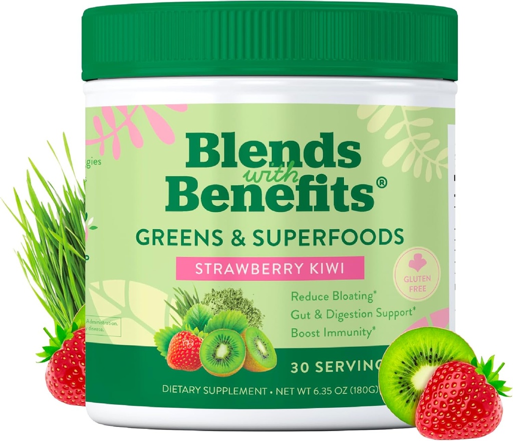 360 Διατροφή Μείγματα με Οφέλη Super Greens Σκόνη w/Probiotics, Digestive Ένζυμα, Ζάχαρη & Χωρίς Γλουτένη, Φυτική βάση Superfood Drink Mix for Gut Health, Bloating, Ανοσία, Συνολική Υγεία, 6.35 oz