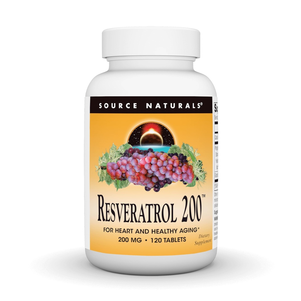 Source Naturals Resveratrol 200 για την υγιή γήρανση *, 200 mg - 120 δισκία