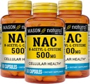 Mason Natura NAC N, Acetyl, L, Cysteine 500 mg, 6μηνη προσφορά, Υποστηρίζει την κανονική κυτταρική υγεία, ανοσοποιητικό σύστημα Booster για τη γενική ευεξία, 3 συσκευασία
