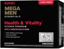 GNC Mega Men Health & Vitality Vitapak, 30 Daily Packs, 4-in-1 Πλήρης Καθημερινή Πολυβιταμίνη και Διατροφή Πρόγραμμα για τους άνδρες