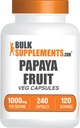 BulkSupplements.com Κάψουλες εκχύλισμα φρούτων Παπάγια - από Carica Papaya, συμπλήρωμα βοτάνων - Χωρίς γλουτένη, 1000mg, 2 κάψουλες ανά υπηρεσία, 240 Count (Pack of 1)