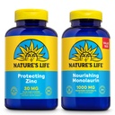 Nature's Life Nourishing Monolaurin 1000mg 250ct and Protecting Zinc Picolinate 30mg 250ct - Συμπληρώματα Υγείας και Ανοσοποιητικής Υποστήριξης - Μονολαουρίνη από Ακατέργαστες Καρύδες, Χηλικός Ψευδάργυρος - Εγγύηση 60 ημερών