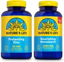 Nature's Life Nourishing Monolaurin 1000mg 250ct and Protecting Zinc Picolinate 30mg 250ct - Συμπληρώματα Υγείας και Ανοσοποιητικής Υποστήριξης - Μονολαουρίνη από Ακατέργαστες Καρύδες, Χηλικός Ψευδάργυρος - Εγγύηση 60 ημερών