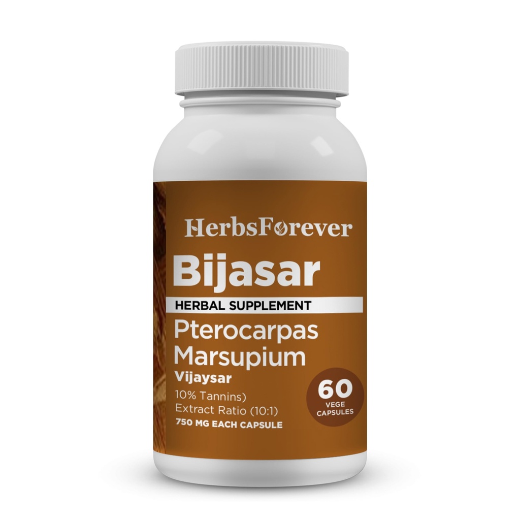 ΒόταναForever Bijasar(Indian Kino Tree, Malabar Kino)-Extra Strength(10:1) Extract,Equiv.to 4800mg Σκόνη Bark Per Serving-Liver Support & Detox Blood Sugar & Purity