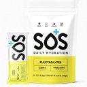 SOS Hydration Electrolyte Drink Mix – 24 Σερβιέτες, με Ουσιώδεις Βιταμίνες – Χαμηλή Κάλορη, Χαμηλή Ζάχαρη, Συμπλήρωμα Keto-Friendly Hydration - Λεμόνι