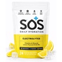 SOS Hydration Electrolyte Drink Mix – 24 Σερβιέτες, με Ουσιώδεις Βιταμίνες – Χαμηλή Κάλορη, Χαμηλή Ζάχαρη, Συμπλήρωμα Keto-Friendly Hydration - Λεμόνι