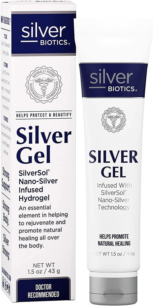 American Biotech Labs Silver Biotics Πατενταρισμένο πολυσθενές SilverSol 20 PPM Καταπραϋντικό Gel Δέρμα 
