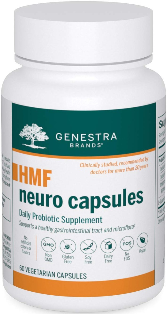 Genestra Brands HMF Νευροκάψουλα - Γυναίκες, Άνδρες & Παιδιά Προβιοτικά - για την Υγεία των Ούρων - 60 Κάψουλες
