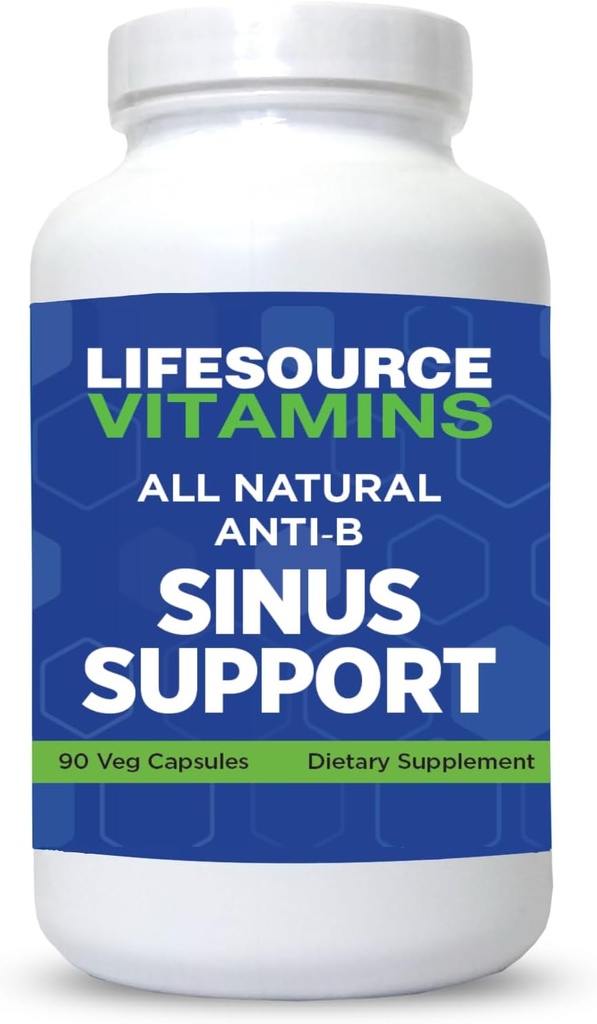 LifeSource Βιταμίνες Όλα τα φυσικά αντι-B Sinus Υποστήριξη – 14 Όλα τα φυσικά συστατικά - 90 κάψουλες - ιδιόκτητη Φόρμουλα