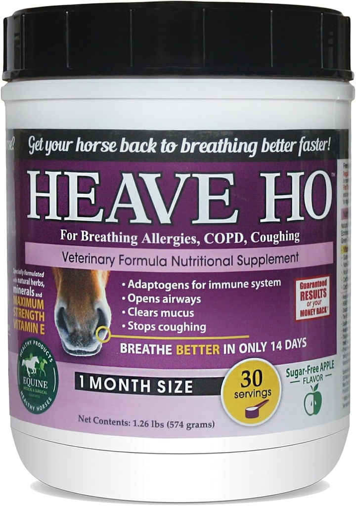 Heave Ho Horse συμπλήρωμα διατροφής για την αναπνοή Αλλεργίες, ΧΑΠ, Βήχας 30 εξυπηρετεί ζάχαρη-ελεύθερο μήλο