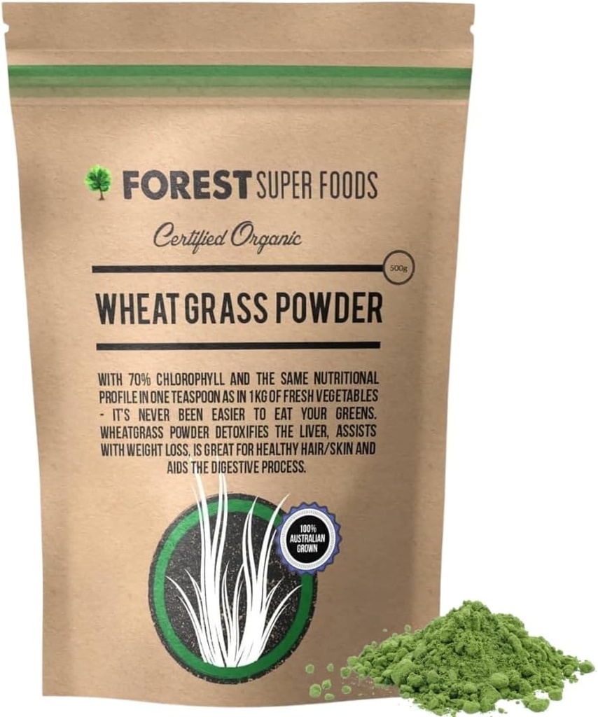 Forest Super Foods Βιολογικά Αυστραλιανή Καλλιεργούμενη σκόνη νεαρού σίτου 500g (παροχή 60 ημερών) 