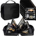 Travel Jewelry Organizer Case, Jewelry Τσάντες για Ταξίδια, Jewelry Binder με 24 Pcs Clear Zipper Velvet Pouchs για Αποθήκευση Σκουλαρίκια, Δαχτυλίδια, Κολιέ, Βραχιόλι, Ρολόι (Μαύρο)