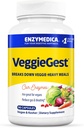 Enzymedica, VeggieGest, Digestive Ένζυμα, Υποστηρίζει Περιστασιακά Αέριο & Αναπτυσσόμενο Ανακούφιση από Υψηλής Ίνες Αλεύρια, για Vegan & Χορτοφαγικές Δίαιτες, Ένζυμο Blend για Digestive Υγεία, 90 Count