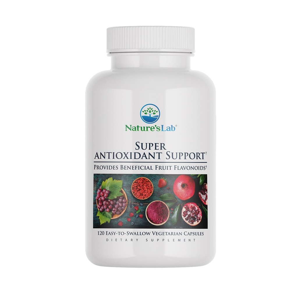 Nature's Lab Super Antioxidant Support - Resveratrol, Acai, Goji Berry, Noni Φρούτα, Ρόδι - 120 κάψουλες (Εφοδιασμός 60 ημερών)