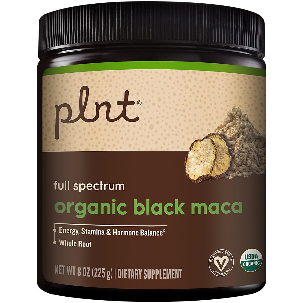 Organic Black Maca Powder Full Spectrum - Supports Energy, Stamina, & Hormone Balance (8 oz./45 Servings)