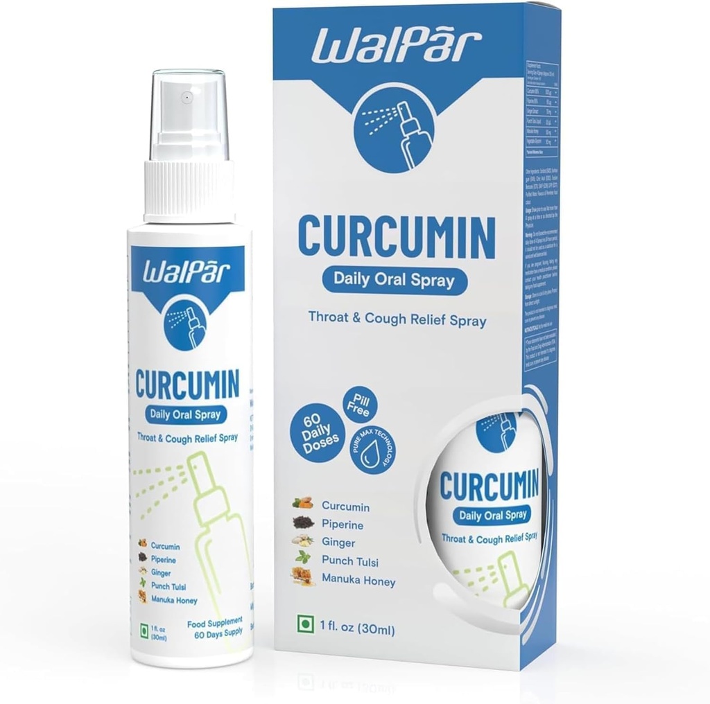 Curcumin Oral Spray - Ένα φυσικό μείγμα με Curcumin, Piperine, Ginger Extract, Punch Tulsi, και Manuka Honey 