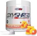 EHP Labs OxyShred μη διεγερτικό πριν από την προπόνηση σκόνη - Sim Δωρεάν προ προπόνηση, καφεΐνη Δωρεάν προετοιμασία για άνδρες & γυναίκες με L Γλουταμίνη & Acetyl L Καρνιτίνη - Ροδάκινο, 60 εξυπηρετούν