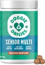 Doggie Dailies Senior Essentials Multivitamin for Dogs Soft Chews | Advanced Dog Multivitamin | Nutritional Support for Joints, Skin & Coat, Digestion, and the Immune System | Bacon Flavor | 120 Count