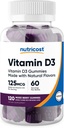 Nutricost Βιταμίνη D3 Gummies 5.000 IU (125mcg), 120 Gummies - Μικτό μούρο Γεύση, 60 Υπηρεσίες